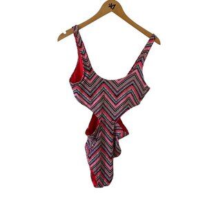 Arie Women's Cut Out Multi Colorful Swimsuit One Piece - Medium